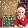 10Pcs Xmas Drawstring Gift Bags Christmas Candy Pouches Bright Festive Colors Wear Resistant Pe Material Easy Seal Party Favor