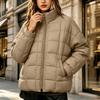 Women's Casual Stand Collar Zip-Up Padded Jacket Quilted Coat for Fall and Winter