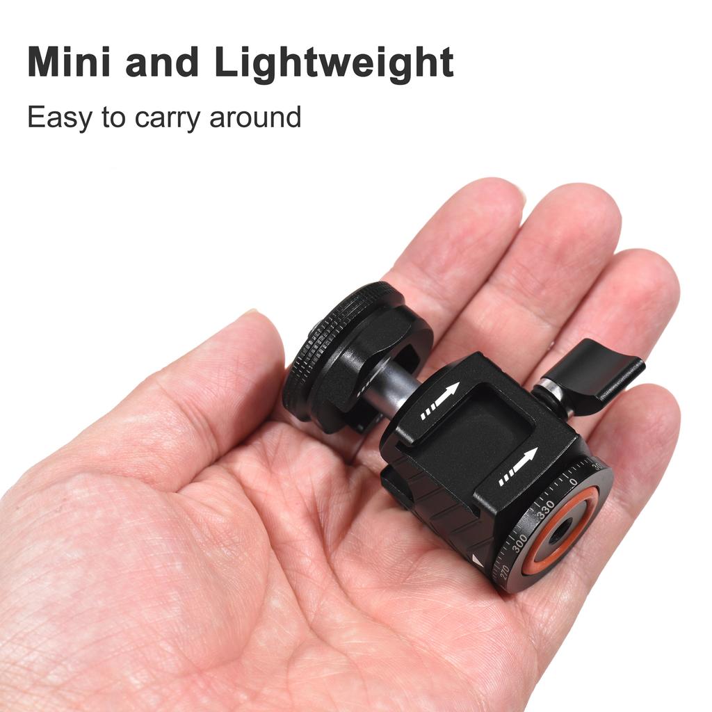 Multi functional Mini Ball Head 360 degrees Rotatable Aluminum Alloy Ballhead Adapter Tripod Head 1 4 Inch Screw &