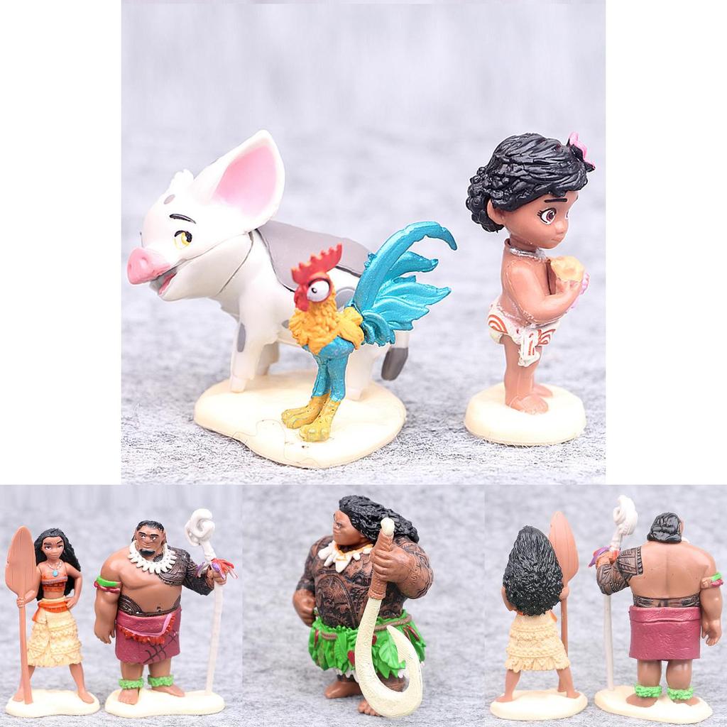 Captivating Moana 6 Pcs Action Figures Dolls Ideal For Playtime And Decoration