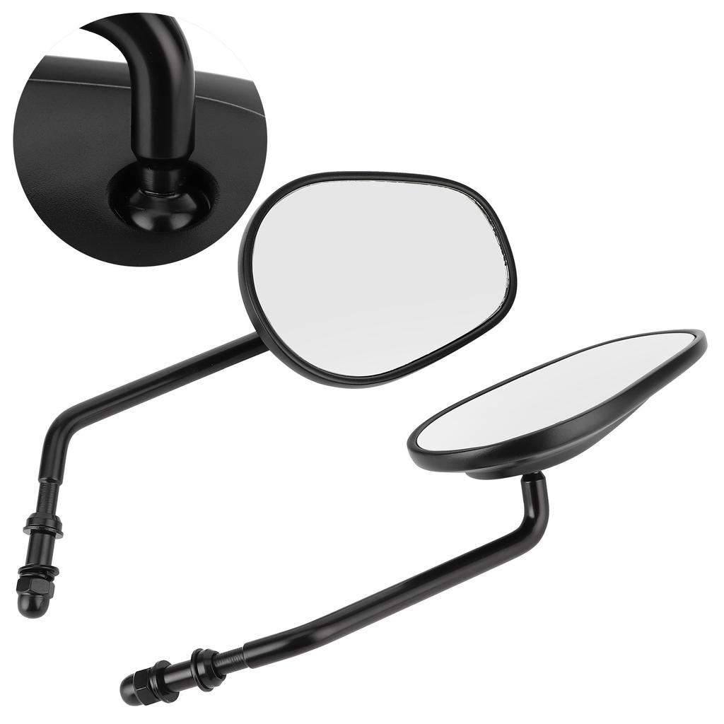 Pair Motorcycle Rearview Mirror Handlebar End Side View Glass Fit for Touring Glide 96‑17