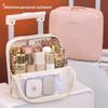 Portable Large Capacity Makeup Bag With Waterproof Pu Material For Women And Men