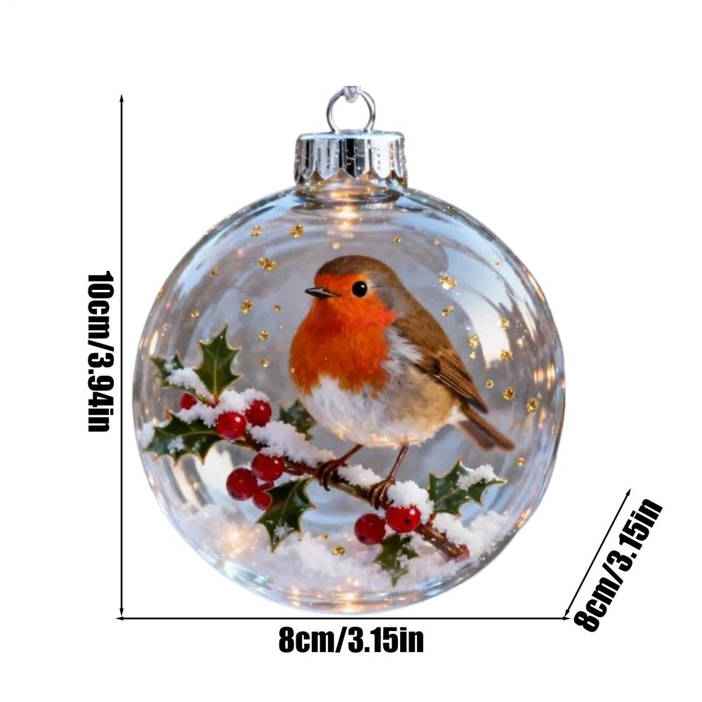 3D Bird Ball Christmas Ornaments Holiday Charm Decor Christmas Tree Hummingbird Bird Eagle Ball Pendant for Holiday Indoor Home