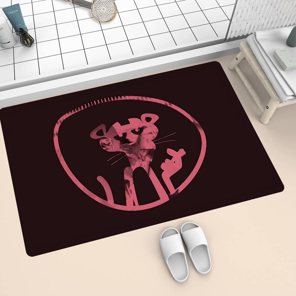 The P-Pink P-Panther Floor Mat Rectangle Anti-slip Home Soft Badmat Front Door Indoor Outdoor Mat Hotel Decor Mat