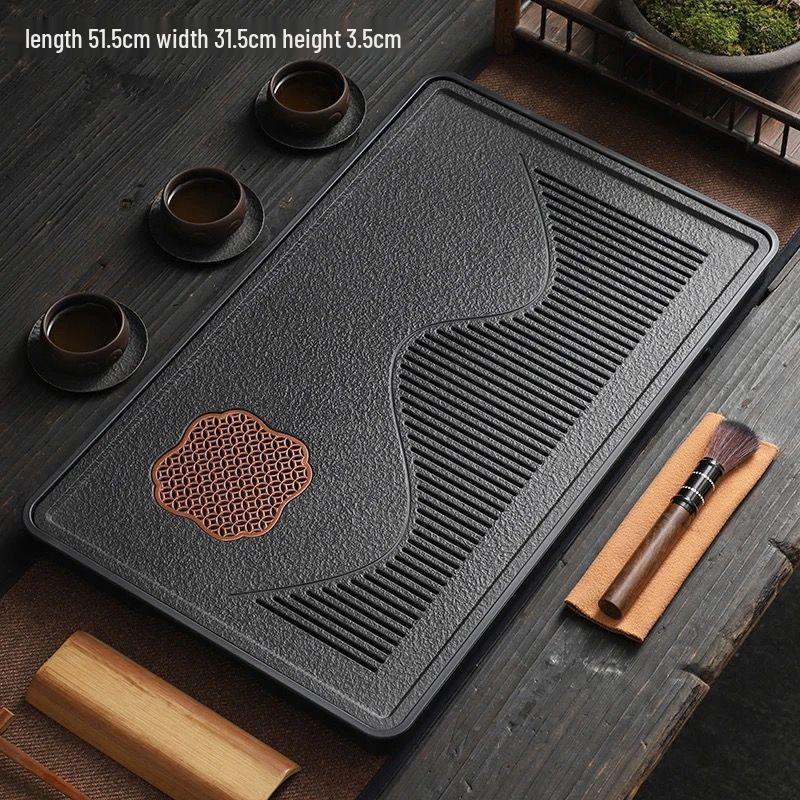 Minimalist Kung Fu Tea Tray with Water Storage - Imitation Wujin Stone