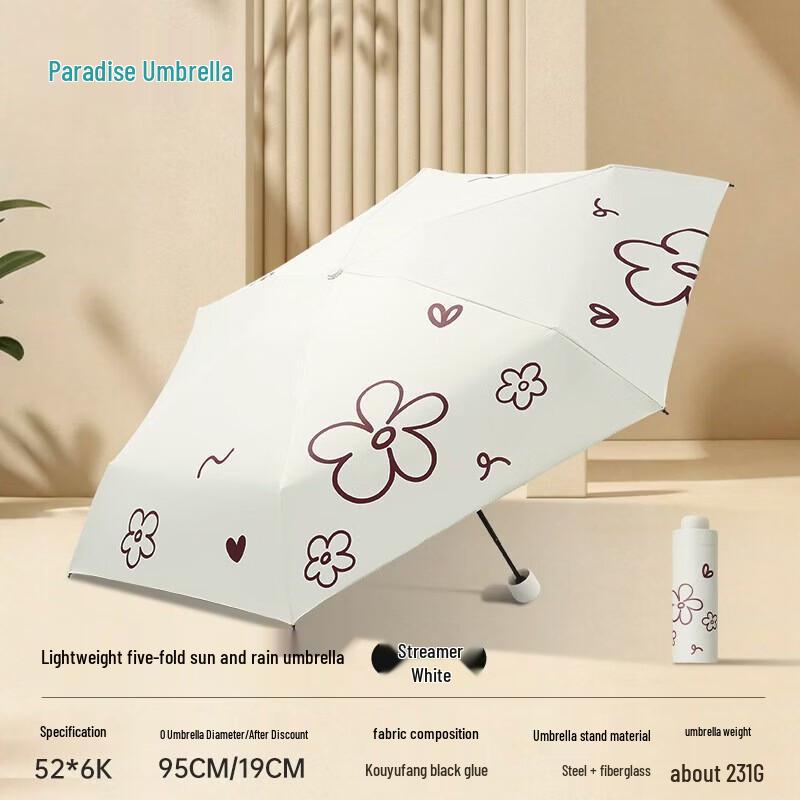 Heaven Umbrella Mini 5-Fold UV Protection Travel Umbrella