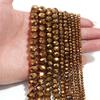 60-130PCS 3/4/6/8/10mm Plated Color Faceted Crystal Glass Beads Abacus Beads Round Flat Loose Spacer Beads For Jewelry Making