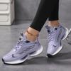 Women'S Sports Shoes, Lace Up Breathable Mesh Shock-Absorbing Running Shoes, Contrasting Color Fashionable Casual Shoes