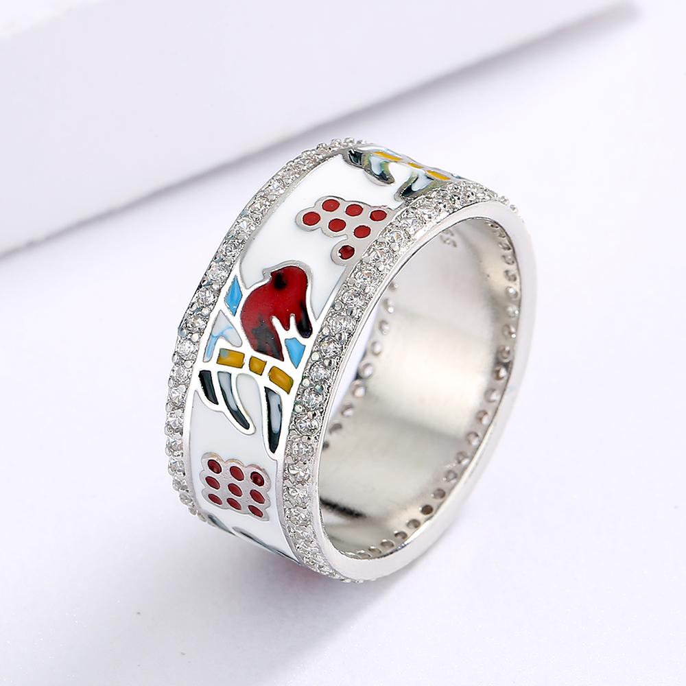 Creative Ring for Women's Bird Shape Ring Fashion Color Enamel Animal Ring Hot Sale New Couple Ring Engagement Ring