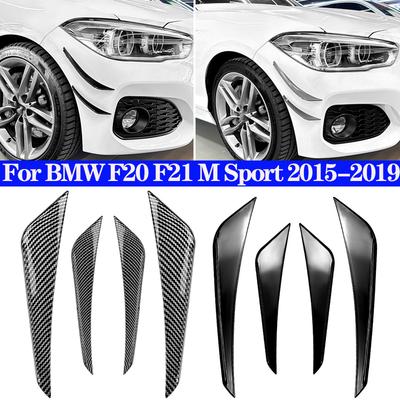 Auto Frontschürze Canards Splitter Seitenbelüftungsabdeckung Zierleiste ABS Kohlefaser Glänzend Schwarz Für BMW 1er F20 F21 M Sport 2015-
