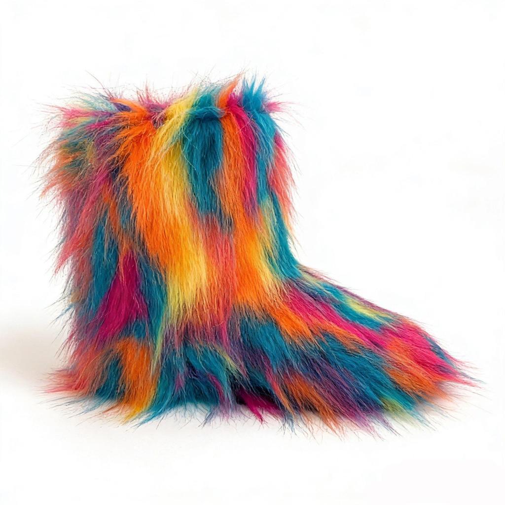 Women's Mid-Calf Snow Boots with Raccoon and Fox Fur