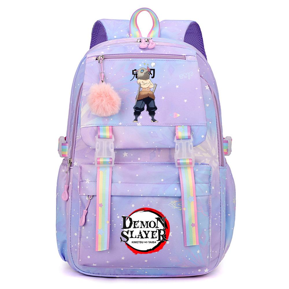 Roztomilý anime batoh s potiskem Demon Slayer pro dospívajícího studenta Školní taška Velkokapacitní Vodotěsná Cestovní taška Dárek