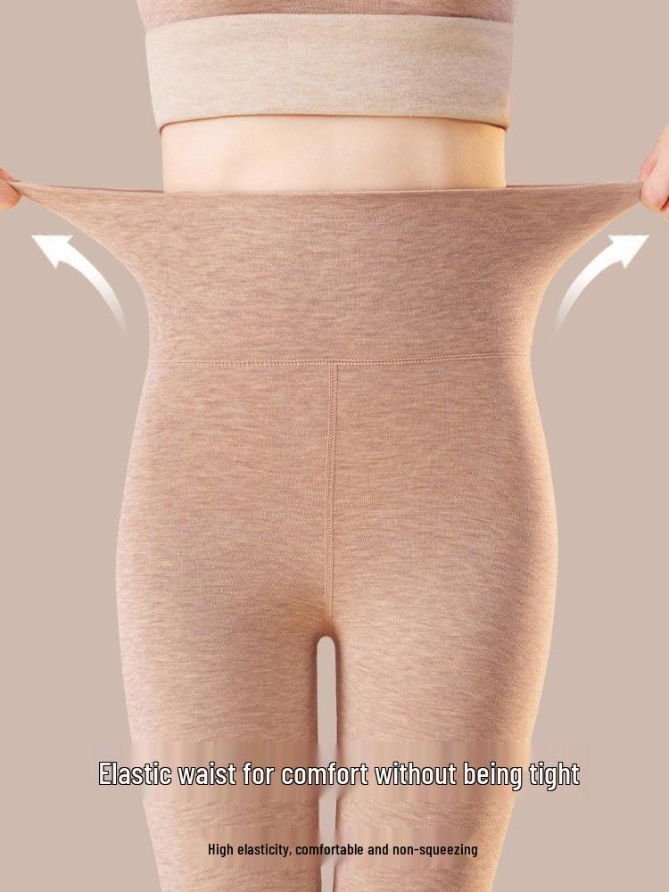 High Waist Seamless Cotton Slimming Pants for Women - Warm Base Layer, Spring/Fall 2025 Style