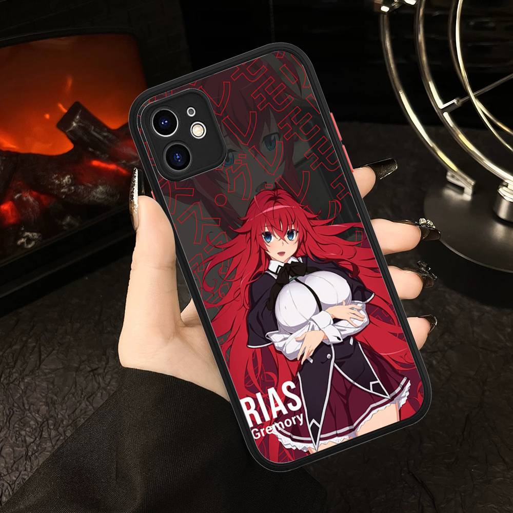 DXD Rias Gremory Mobile Cell For iPhone 11 12 13 14 15 16 Pro Max Plus Matte Translucent Phone Cover