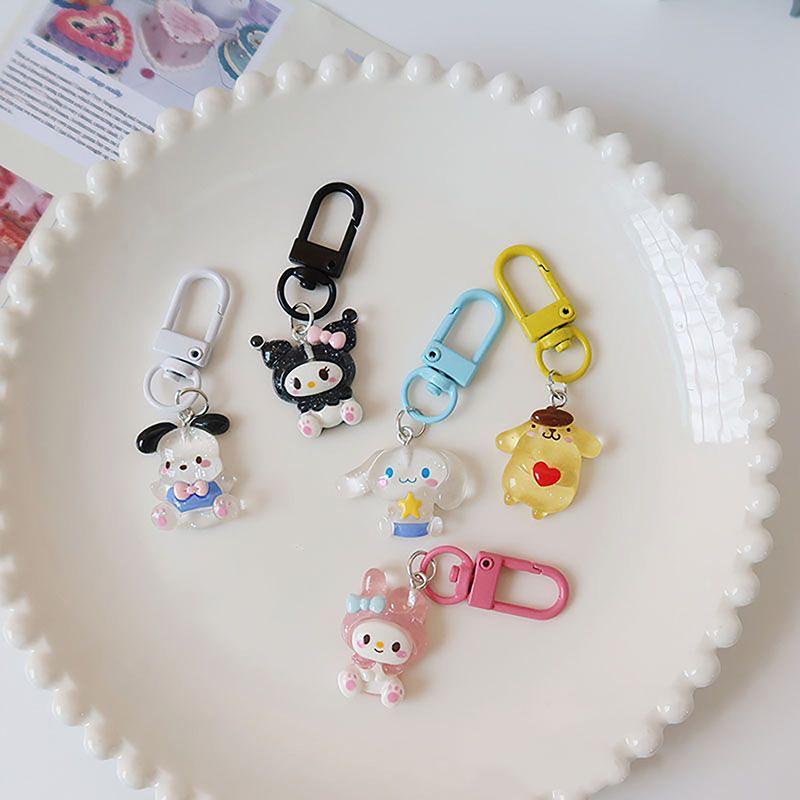 Sanrio Anime My Melody Bag Keychain Cartoon Cinnamonroll Cute Car Keyring Portable Pendant Decoration Accessories