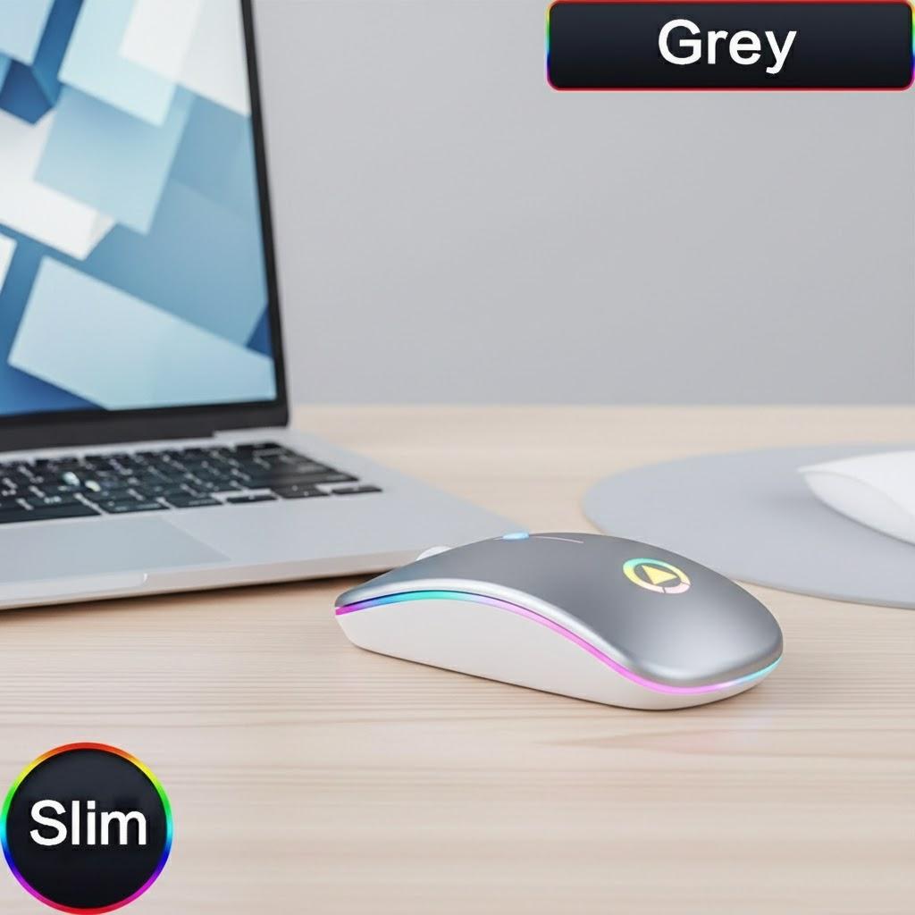 Ultra Thin 2 4G Wireless Mouse Noiseless Portable Optical Multicolor LED for PC Laptop Tablet