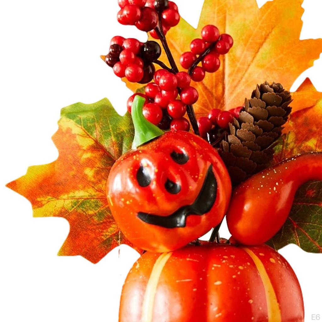 Autumn Pumpkin Sturdy Table Centerpiece Thanksgiving Artificial for Mantel, Fireplace, Desk,