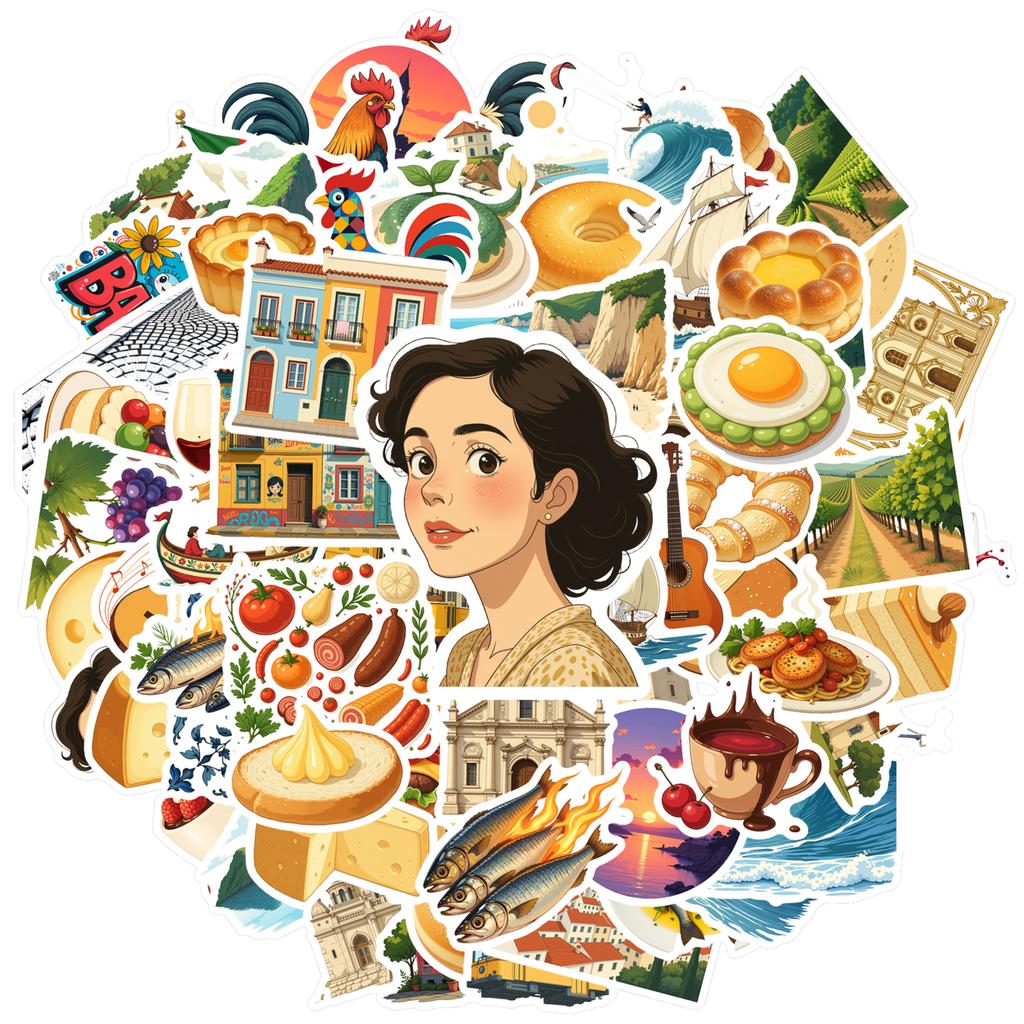 35-100pcs Portugal Landmark Stickers Travel landmarks Cultural Scrapbook Stationery Sticker For Luggage Suitcase Graffiti Decals