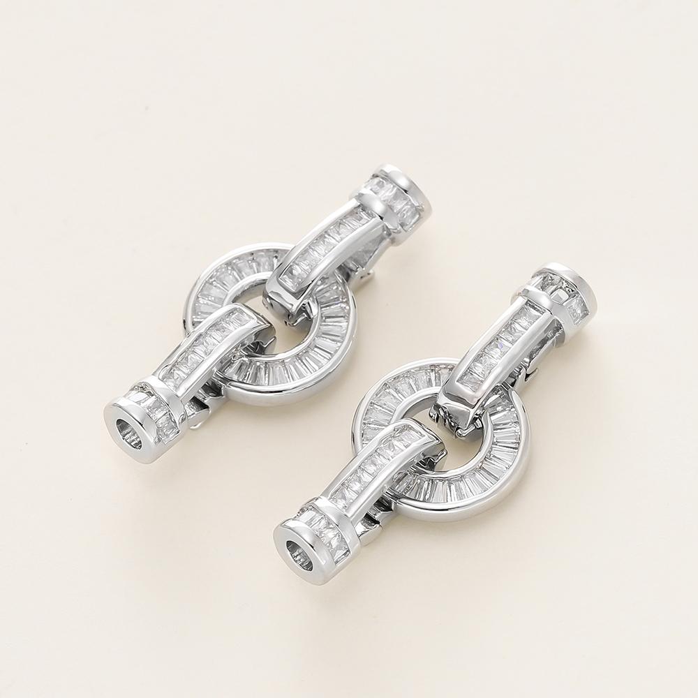 1/2Pcs/Pack 14/18K Gold Plated Inlaid Zircon Connector End Caps Fastener Clasps for DIY Jewelry Bracelet Making Accessories