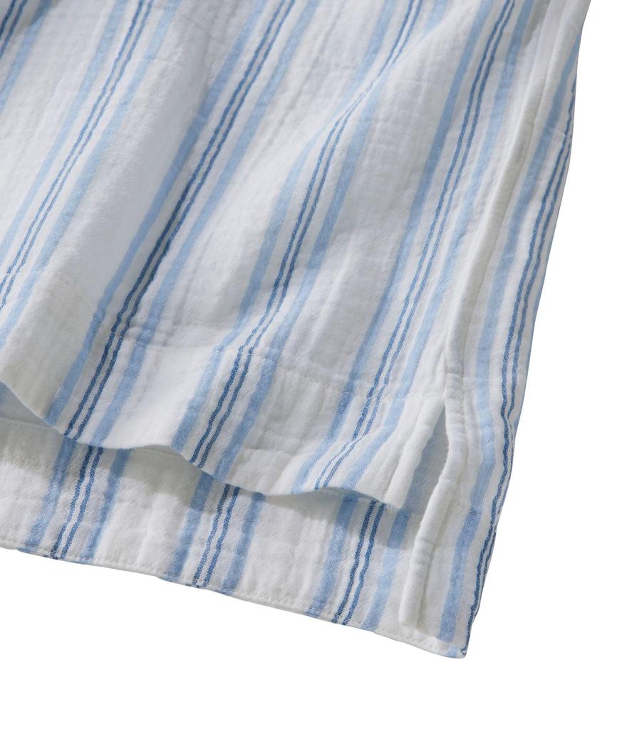 LL Bean Cloud Gauze Short Japan Brightwater Blue 1000274189 Women's Shirt, Sleeve, Fit, XL, Stripe, Multicolor,