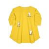 Kusguru Japan Sleeve Size Size M Women's Three-Quarter T-Shirt, Yellow, 236143-02,