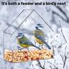 Acrylic Bird Feeder Clear Window Outside Hanging Bird Feeder House with Suction Cup for Garden Outdoor Backyard Wildlife Birding