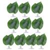 10pcs Simulation Green Leaves for Aquarium Fish Tank Reptile Feeder Box Decoration