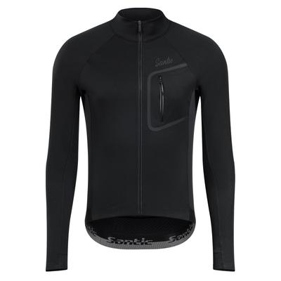 Santic Winter Langarm Radjacke für Grad Celsius Größe Herren Fleecegefüttert 5-15 (Schwarz, M)