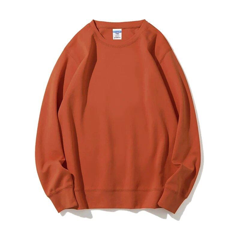 Cross-border round neck healthy cotton casual sweater pullover loose top printed logo trendy fashion long sleeve T-shirt autumn