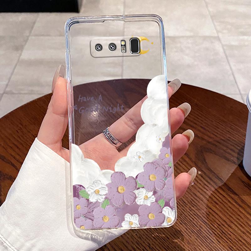 Casing For Samsung Galaxy Note 8 Note 9 Case Aesthetic Fashion Cute Cat Cartoons Soft Silicone Back Cover Transparent Phone Case