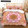 Bohemian Lotus King Queen Duvet Cover Boho Mandala Bedding Set For Kids Teens Adults Exotic Flowers 2/3Pcs Polyester Quilt Cover