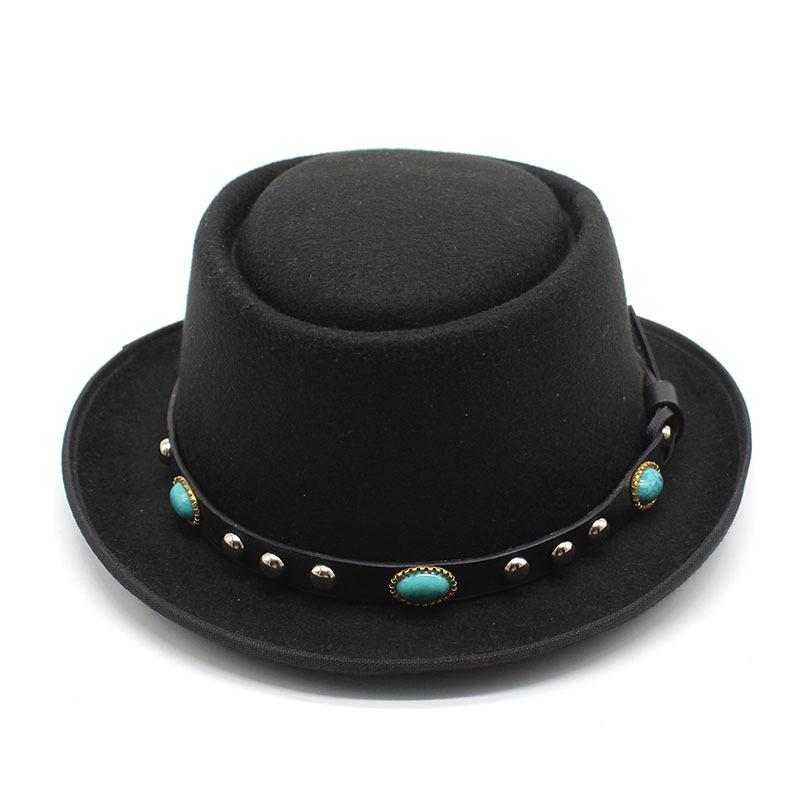 Wind Small Round Hat Hat Rivet Woolen Hat Men And Women Outdoor Travel Mountaineering Tibetan Top Hat