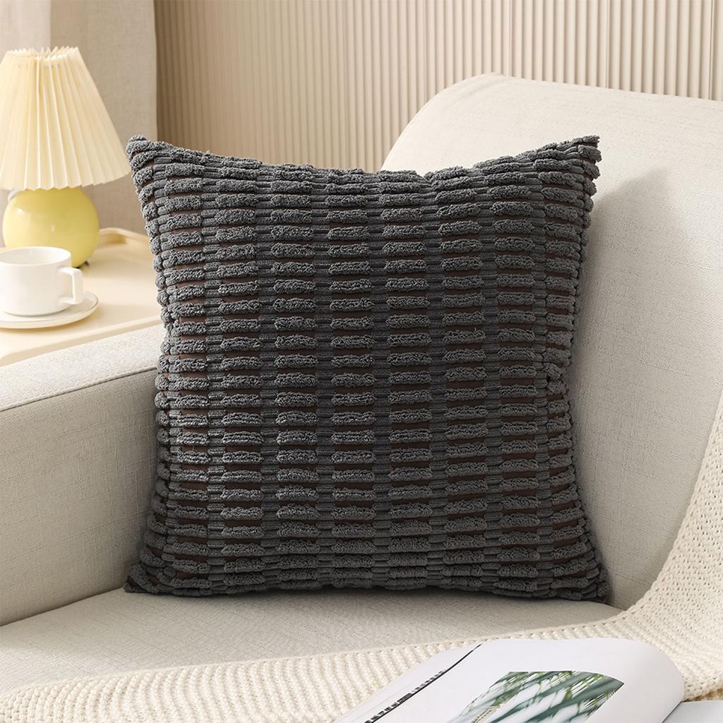 Durability Corduroy Cushion Cover with Invisible Zippered Close Enhances Any Decors Styles Standard Size 45x45cm