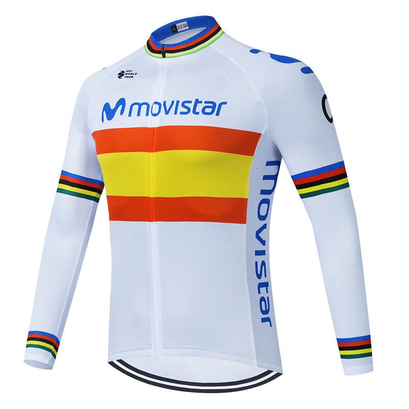 2026 Movistar Team Dlouhý rukáv Cyklistické dresy Ropa Ciclismo Maillot Cyklistické oblečení Prodyšné Mtb Kolo Cyklistické oblečení
