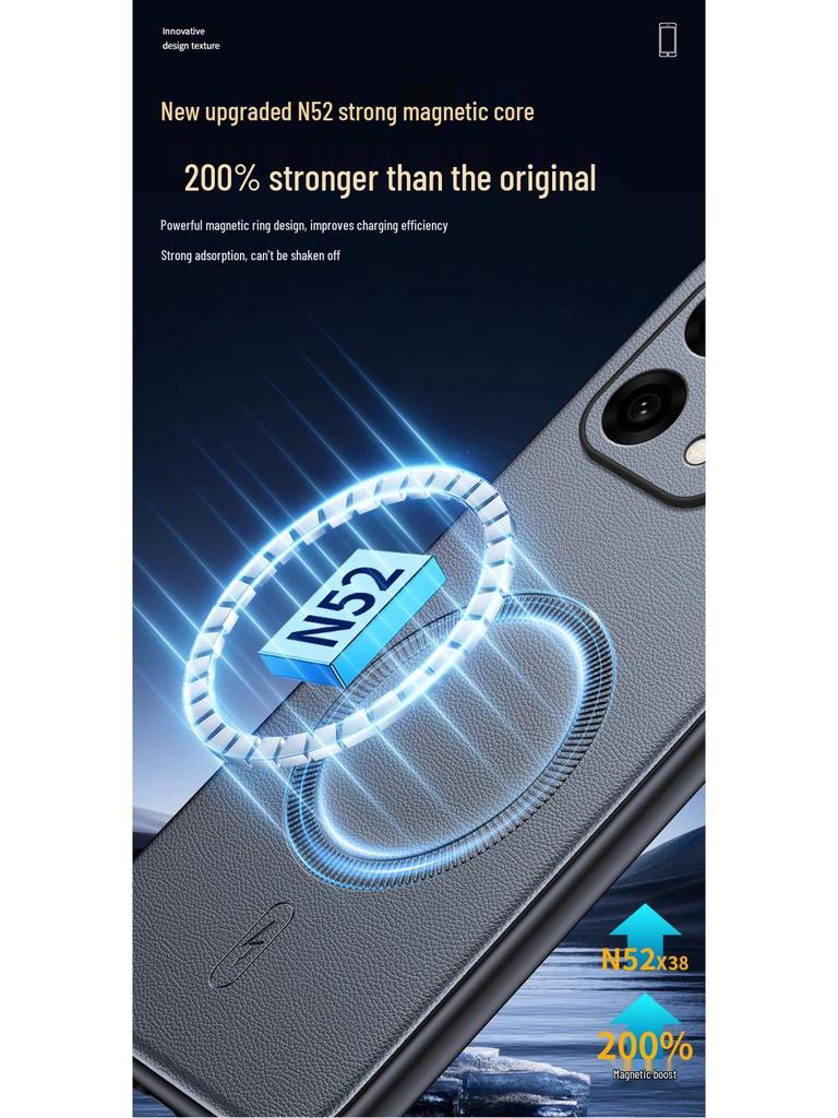 Leather-Textured Magnetic Silicone Phone Case for OPPO Reno14 – Unisex, Sleek Design.