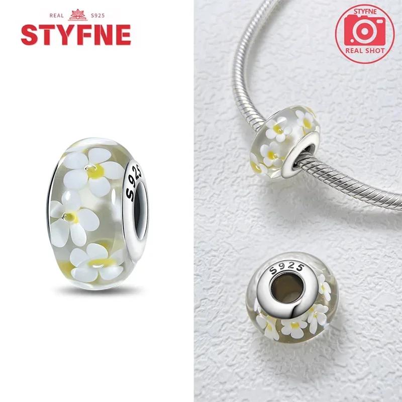 Copper Metal Colorful Flower Series Murano Glass Bead Components Luxury Charm Bead Component Compatible With Authentic Original Bracelet High Quality