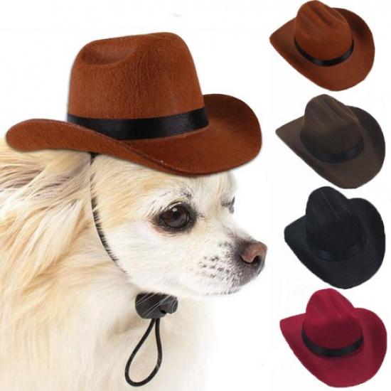 Pet Hat Dog Western Cowboy Hat Pet Triangle Scarf Photo Prop PetAccessorie E