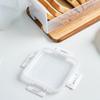 Plastic Bread Storage Container with Clear Lid and Side Clasps for Sandwich Bread and Countertop Household Storage