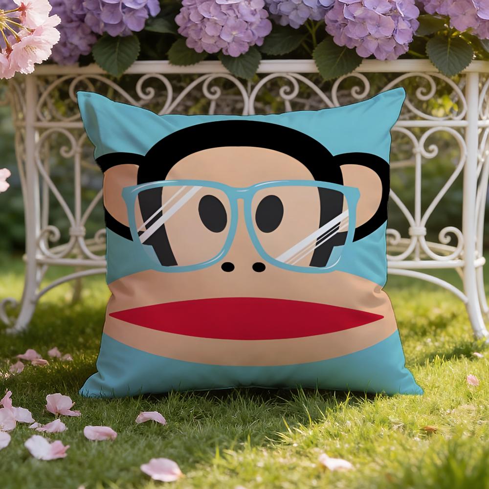 Cartoon P-Paul Frank Monkey Cushion Cover Home & Car Dual-Scene Pillow Cover: Reversible for Premium Comfort