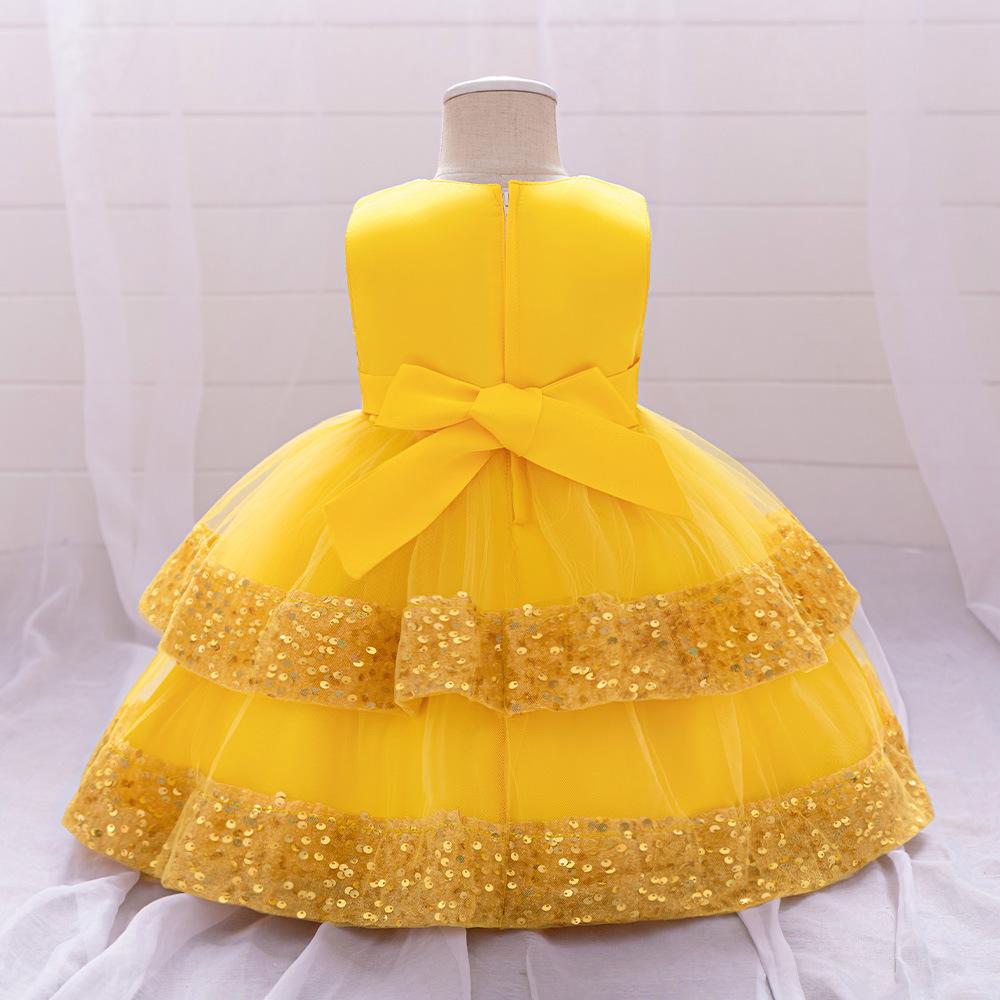 Girls Dress Wedding Newborn Baby Dress Christening Baptism Dresses with Cute Bow Toddlers Girl Birthday Party Ball Gown L2220