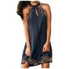 Women's Casual Fashion Temperament Print Hanging Neck Sleeveless A-line Dress