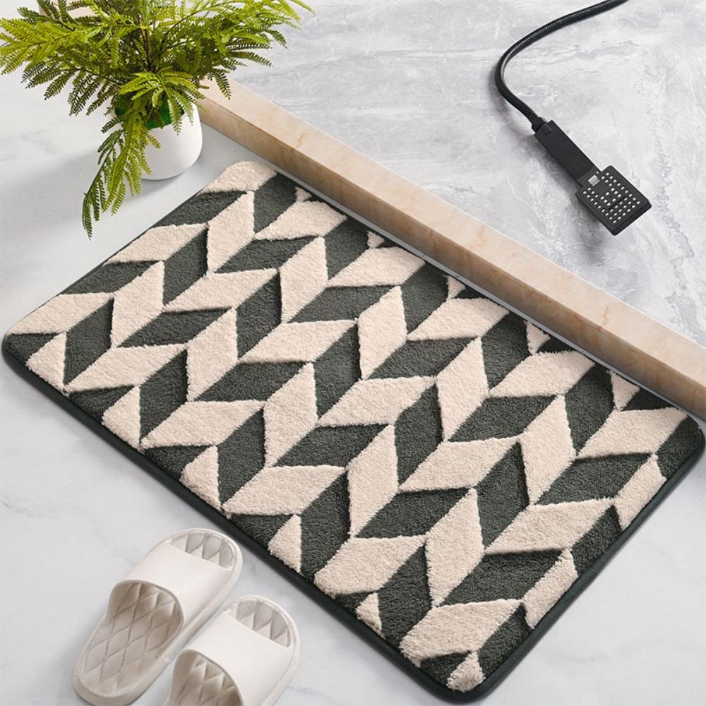 

Изысканный бархатный двухцветный жаккардовый Коврик для ванной с утолщением Ванные нескользящие ковры В умывальник Ванна Напольный коврик Коврик для душа Коврик для прихожей Подушка 3D с эффектом памяти 400mm*600mm серый