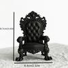 Luxury Gothic Throne Model Dark Brown Black With Gold Accents For Desktop Office Game Room Decor Collectible Display Stand