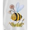 Europäische Größe Mädchen Rundhals Kurzarm T-Shirt mit Honigbienen-Musterdruck