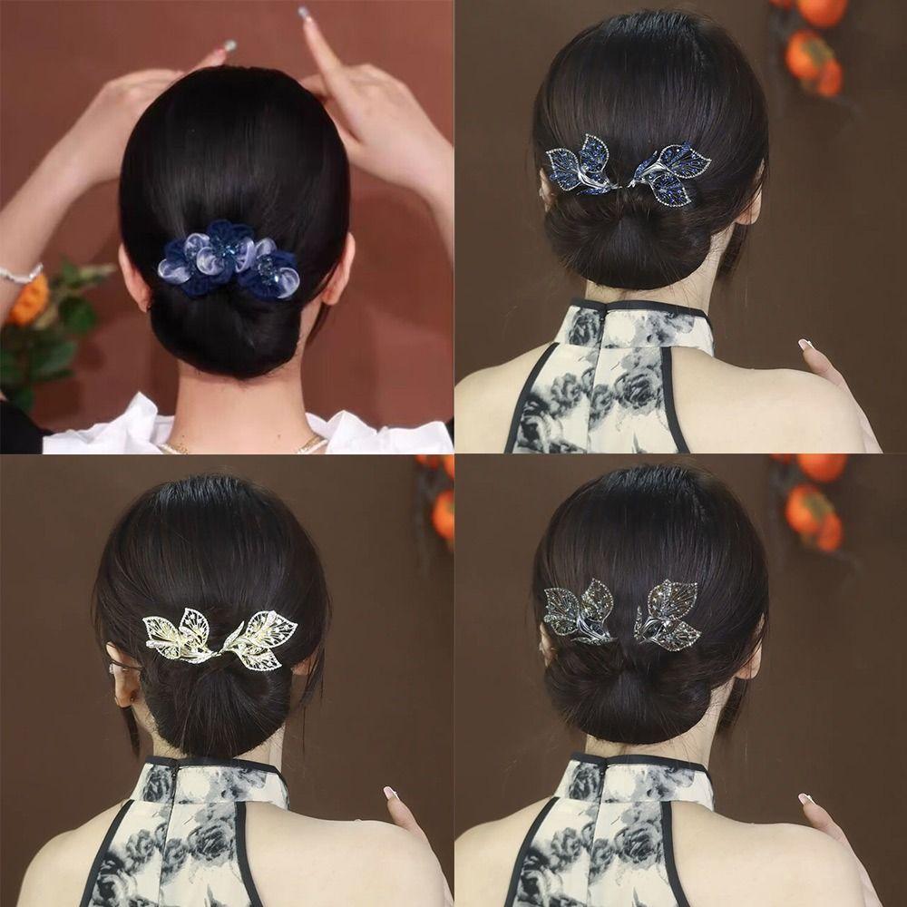 Grampo de Cabelo Flor Flexível Liga Twist Penteado Coque Moda Rolo para Coque Acessórios de Cabelo