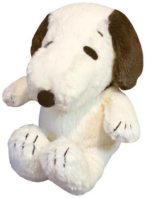 Nakajima Corporation Peanuts Hug Hug Plush Toy, Small, Snoopy, Mocha, Sitting Height: 20cm