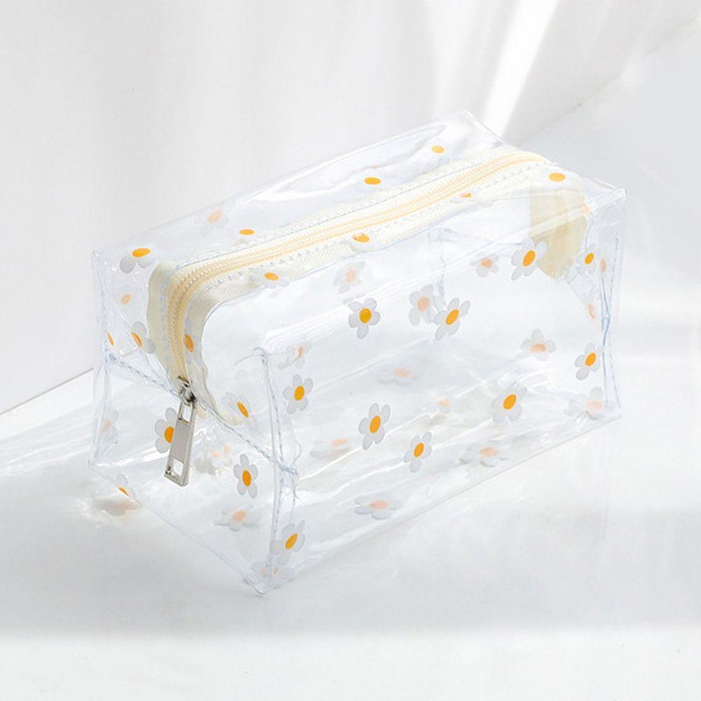 

Bags Women Bag Big Capacity Transparent Waterproof Pencil Box Cosmetic Bag Makeup Bag Pencil Bag yellow daisy