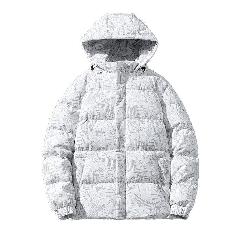 Camouflage Hooded Cotton Jacket, Maple Leaf Cotton Jacket, Student Cotton Jacket, Youth, Camouflage Cotton Jacket, Men's, Thick Coat, Cotton Jacket