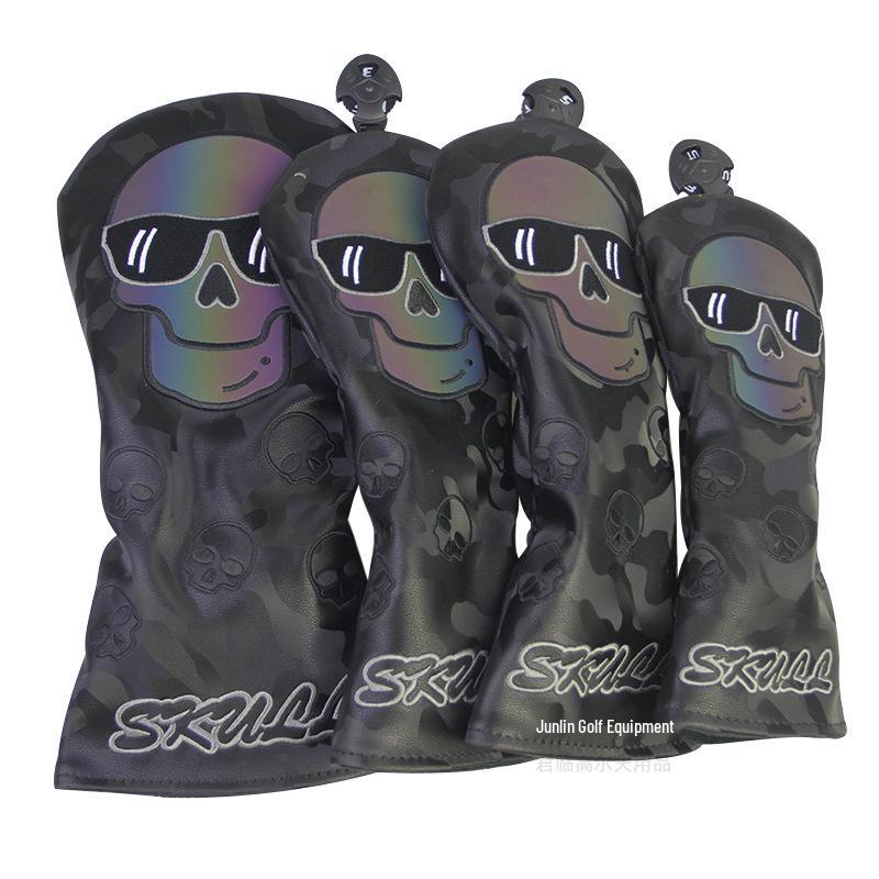 Waterproof Embroidered Skull Golf Club Head Cover - 3 Colors