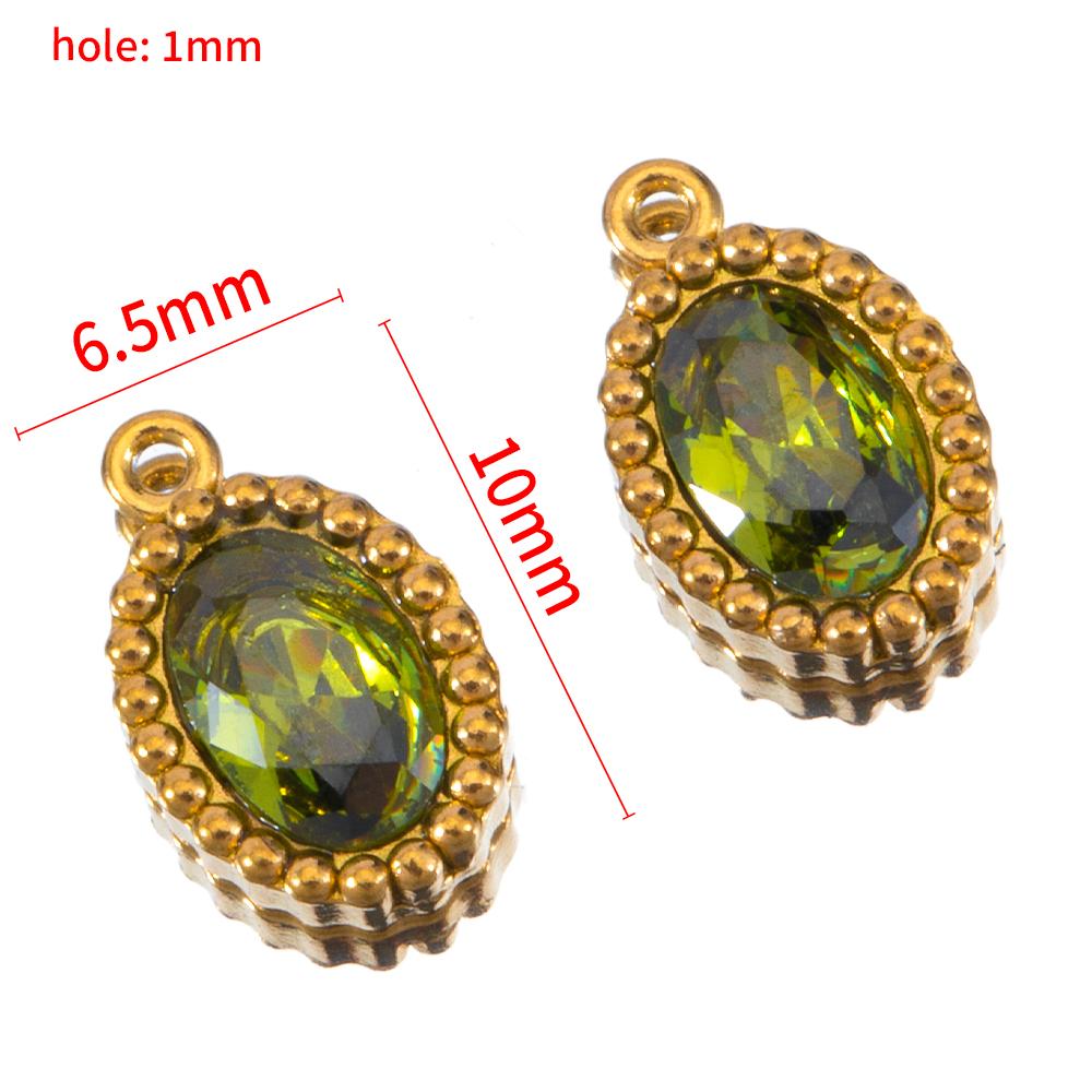 10pcs Shiny Crystal Waterdrop Charms Stainless Steel Colorful Oval Pendants for Necklace Earrings DIY Cloth Jewelry Making Bulk